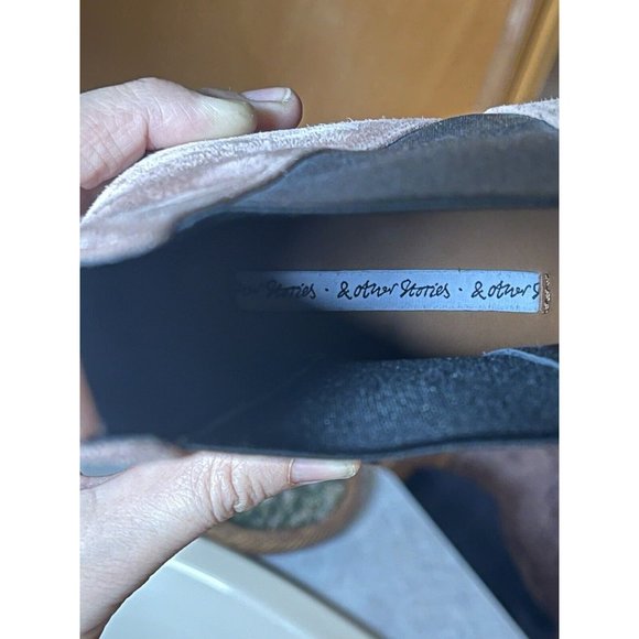 & Other Stories Cotton Candy Pink Suede Ankle Chelsea Boots Winklepickers 40/9 - Picture 7 of 8